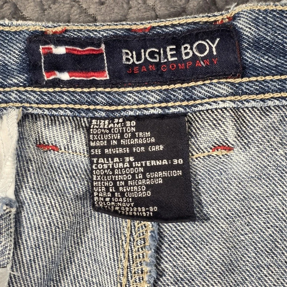 Vintage Bugle Boy Convertible Cargo Jeans Mens 32x28 Baggy Y2K Distressed Skater